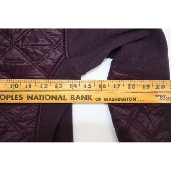 COPY - Athleta Womens Plum Quilted Full-Zip Fleece Jacket With Hood Size S - Picture 4 of 10